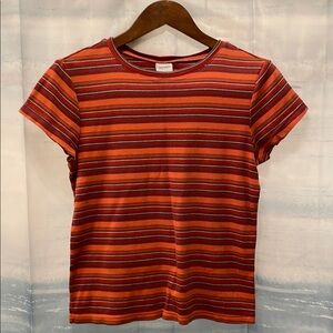 Old Navy Orange Fitted Short Sleeve Tee